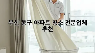 부산 동구 아파트 청소 전문업체 추천
